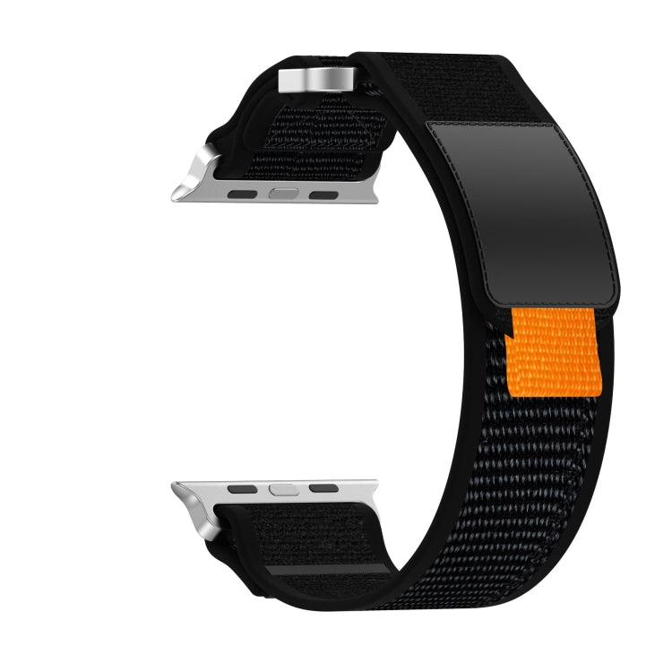Frendorf | Für Apple Watch SE 2023 44mm Doppelte Haken- und Schlaufen Schneller Nylon Uhrenarmband (Schwarz)