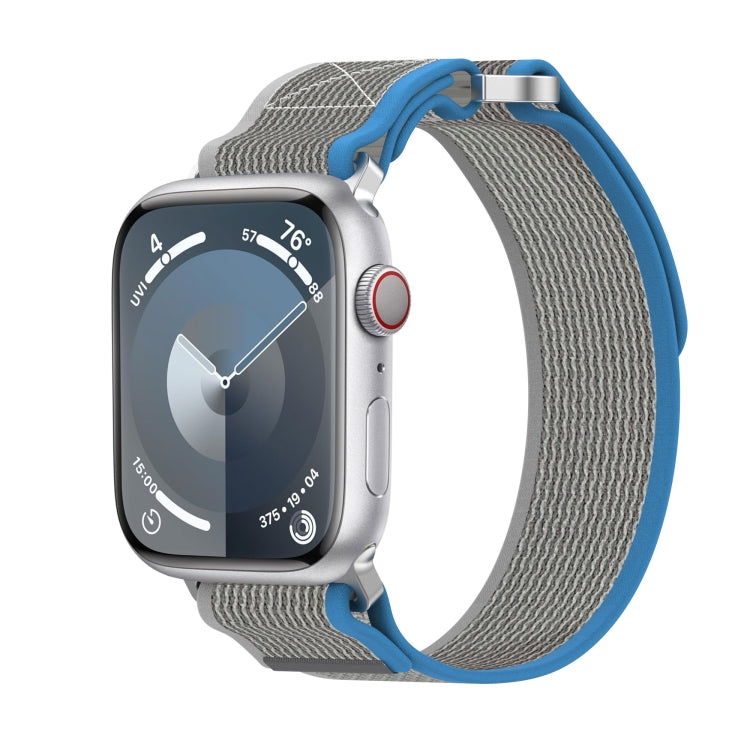 Frendorf | Für Apple Watch SE 2022 40mm Doppelhook-und-Schleifen-Schneller Nylon-Uhrenarmband (Blau+Grau)