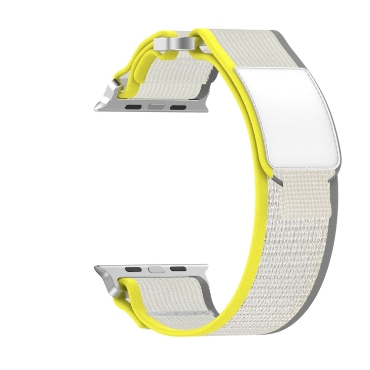 Frendorf | Für Apple Watch SE 40mm Doppelschlaufe und Loop Schneller Nylon Armband (Gelb + Beige)