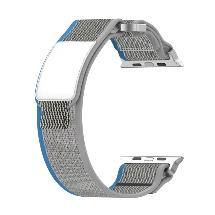 Frendorf | Für Apple Watch Series 5 40mm Doppelschlaufe und Klettverschluss Schneller Nylon Watch Band (Blau+Grau)