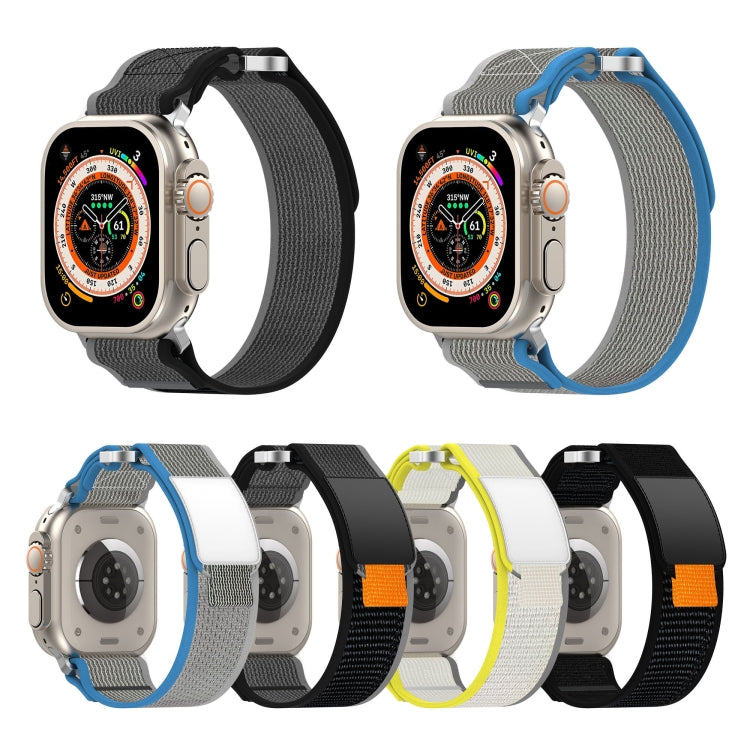 Frendorf | Für Apple Watch SE 2023 44mm Doppelte Haken- und Schlaufen Schneller Nylon Uhrenarmband (Schwarz)