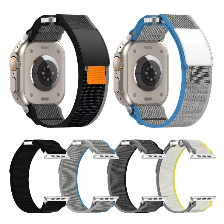 Frendorf | Für Apple Watch SE 2023 44mm Doppelte Haken- und Schlaufen Schneller Nylon Uhrenarmband (Schwarz)