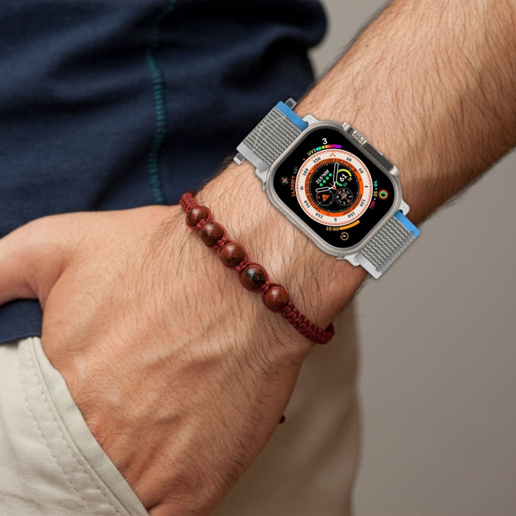 Frendorf | Für Apple Watch SE 2023 44mm Doppelte Haken- und Schlaufen Schneller Nylon Uhrenarmband (Schwarz)