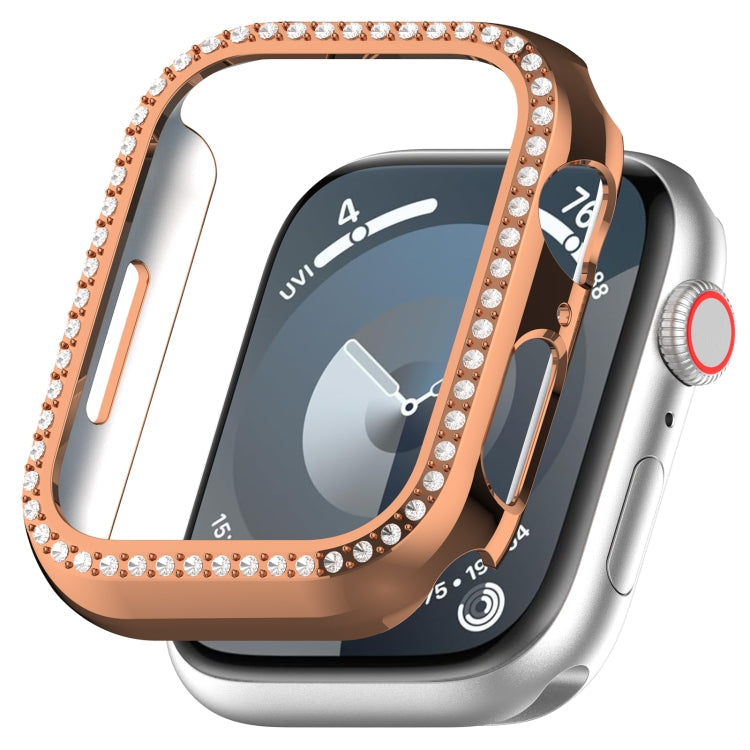 Frerndorf | Für Apple Watch Series 9 41mm Diamond Hollow PC Uhrengehäuse (Roségold)