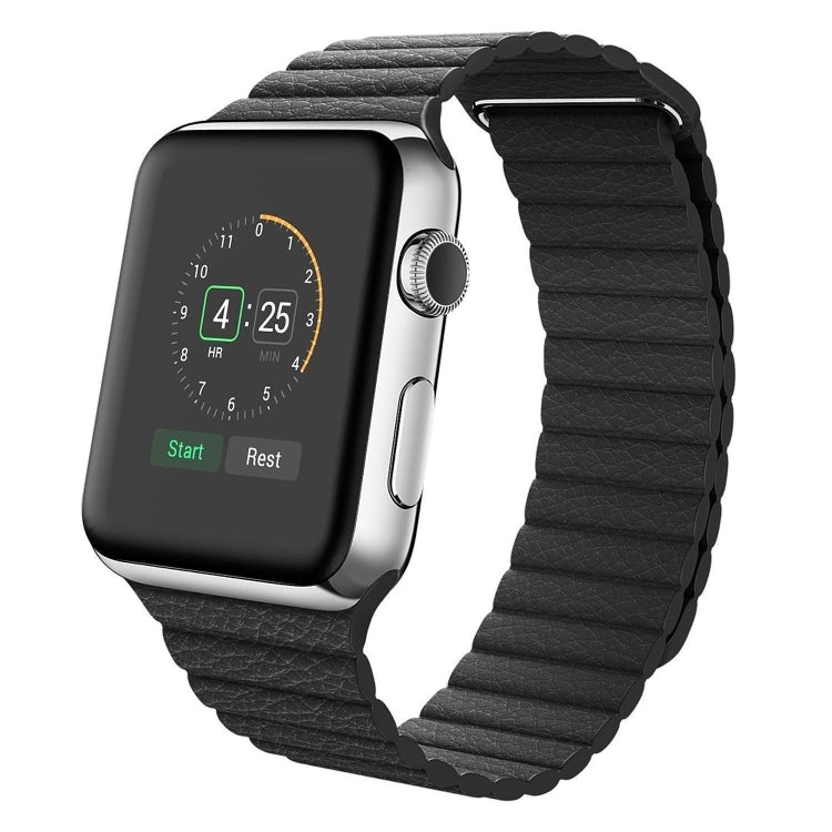 Frerndorf | Universelles Leder-Magnetband für Apple Watch Series 7 41mm / 6 & SE & 5 & 4 40mm / 3 & 2 & 1 38mm (blau)