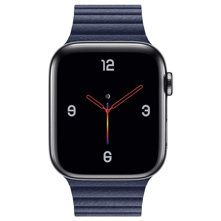 Frerndorf | Universelles Leder-Magnetband für Apple Watch Series 7 41mm / 6 & SE & 5 & 4 40mm / 3 & 2 & 1 38mm (blau)