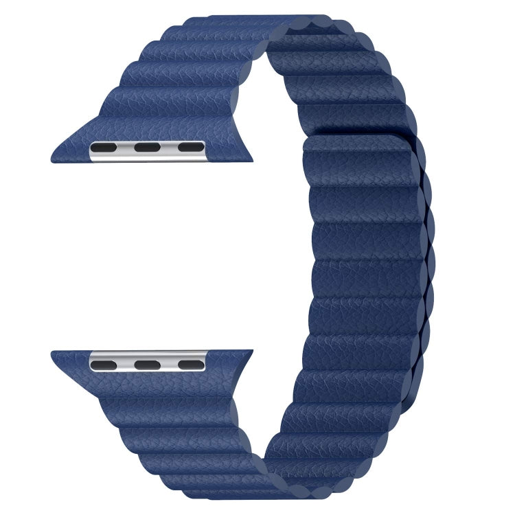 Frerndorf | Universelles Leder-Magnetband für Apple Watch Series 7 41mm / 6 & SE & 5 & 4 40mm / 3 & 2 & 1 38mm (blau)