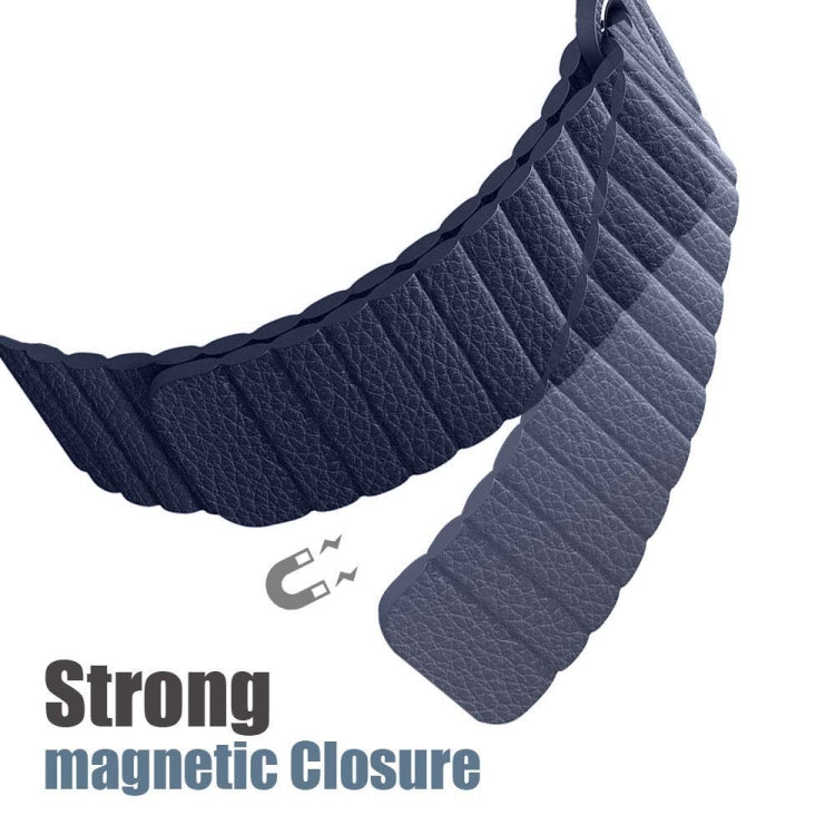 Frerndorf | Universelles Leder-Magnetband für Apple Watch Series 7 41mm / 6 & SE & 5 & 4 40mm / 3 & 2 & 1 38mm (blau)