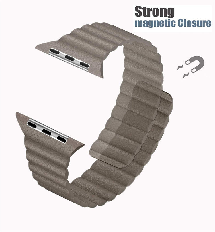 Frerndorf | Universelles Leder-Magnetarmband für Apple Watch Series 7 41mm / 6 & SE & 5 & 4 40mm / 3 & 2 & 1 38mm(rot)