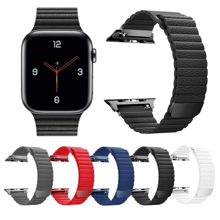 Frerndorf | Universelles Leder-Magnetarmband für Apple Watch Series 7 41mm / 6 & SE & 5 & 4 40mm / 3 & 2 & 1 38mm(rot)