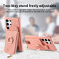 Frendorf | Für Samsung Galaxy S24 Ultra 5G Litchi Leather Oil Edge Ring Zipper Wallet Back Phone Case (Pink)