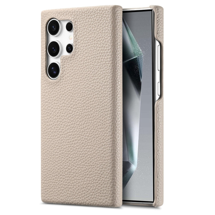 Frendorf | Für Samsung Galaxy S24 Ultra 5G Litchi Oil Edge Leder Rückenschutzhülle (Khaki)