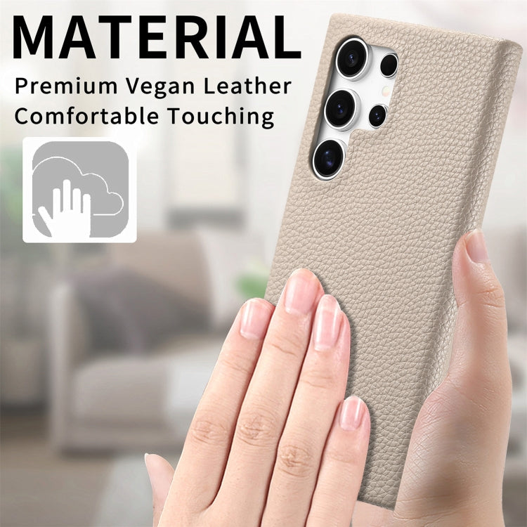 Frendorf | Für Samsung Galaxy S24 Ultra 5G Litchi Oil Edge Leder Rückenschutzhülle (Khaki)