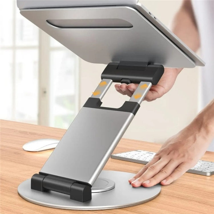 Frendorf | AS018-XS Für 10-17 Zoll Gerät 360 Grad drehbarer verstellbarer Laptop-Halter Schreibtischständer (Silber)