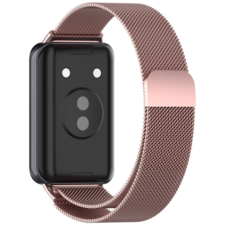 Frendorf | Für Honor Band 9 Milan Magnetic Steel Mesh Uhrband (Rosa)