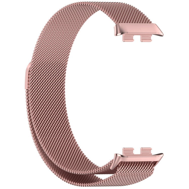 Frendorf | Für Honor Band 9 Milan Magnetic Steel Mesh Uhrband (Rosa)