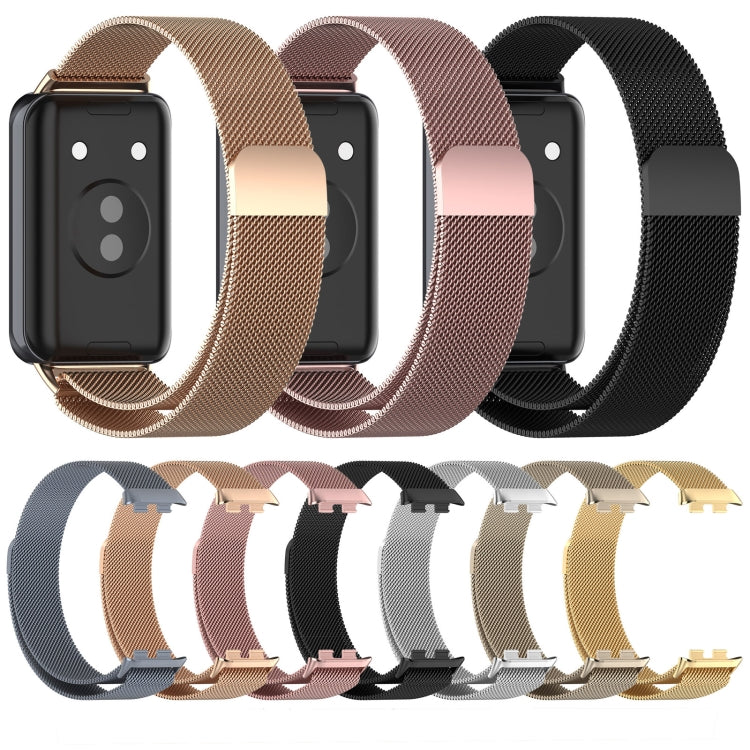 Frendorf | Für Honor Band 9 Milan Magnetic Steel Mesh Uhrband (Rosa)
