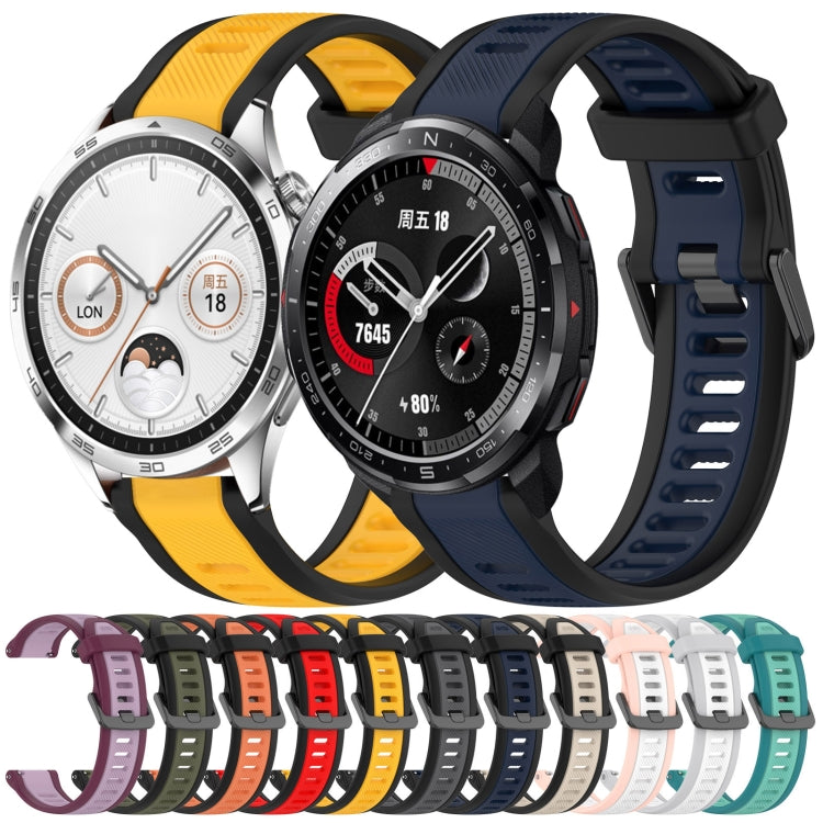 Frendorf | For Honor Watch GS 3 22mm Zwei Farben Texturiertes Silikon Uhrenband (Rot+Schwarz)
