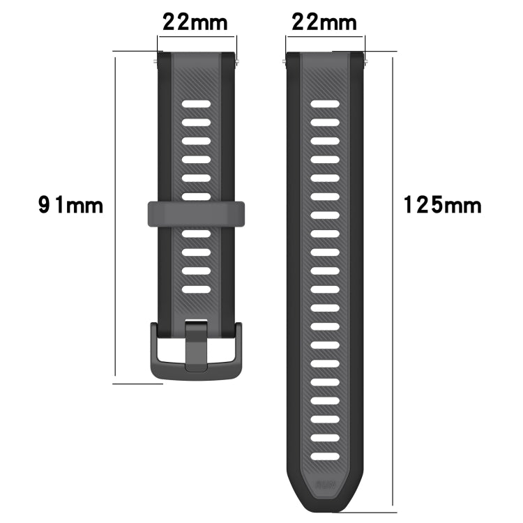 Frendorf | For Honor Watch GS 3 22mm Zwei Farben Texturiertes Silikon Uhrenband (Rot+Schwarz)