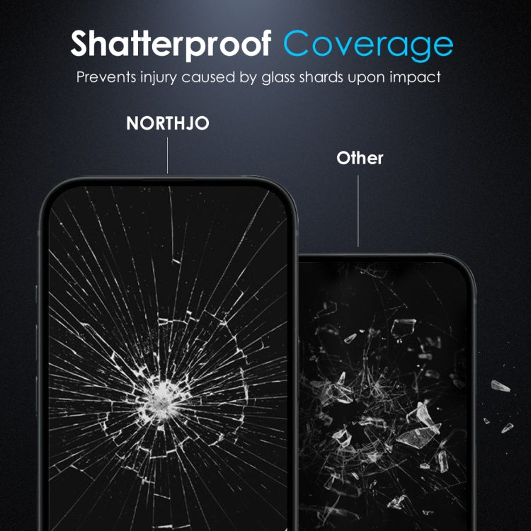 Frendorf | Für iPhone 16 NORTHJO A++ 28 Grad Datenschutz Voll-Gel Klebefolie Seiden-Druck gehärtetes Glas Film