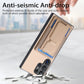 Frendorf | Für Samsung Galaxy S24 Ultra 5G Carbonfaser Fold Stand Elastic Card Bag Handyhülle (Khaki)