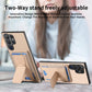 Frendorf | Für Samsung Galaxy S24 Ultra 5G Carbonfaser Fold Stand Elastic Card Bag Handyhülle (Khaki)