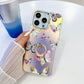 Frendorf | Für iPhone 13 Pro Max Elektroplattierung Laser Schmetterlings Ring Halter Handyhülle (Pink Schmetterlinge AB2)