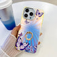 Frendorf | Für iPhone 13 Pro Max Elektroplating Laser Schmetterling Ring Halter Handyhülle (Lila Schmetterlinge AB3)