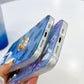 Frendorf | Für iPhone 13 Pro Max Elektroplating Laser Schmetterling Ring Halter Handyhülle (Lila Schmetterlinge AB3)