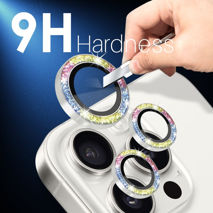 Frendorf | Für iPhone 15 Pro / 15 Pro Max NORTHJO 2 Set 6pcs Kameralinse Schutz Glitter Metallring Film (Farbig)