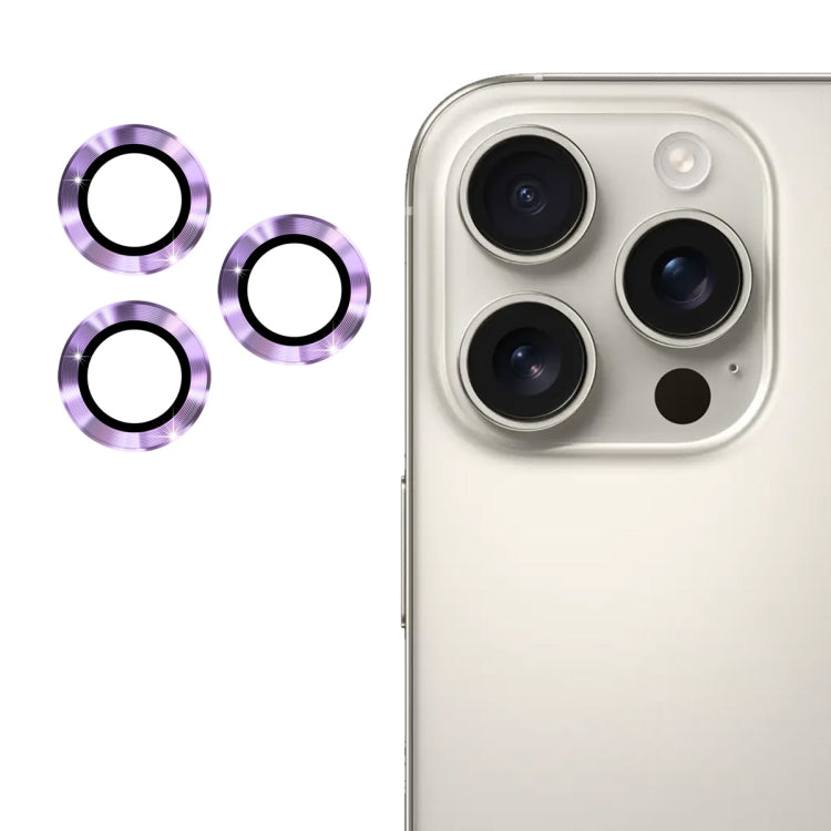 Frendorf | Für iPhone 16 Pro / 16 Pro Max ENKAY 9H Rücklinse Aluminiumlegierung Gehärtetes Glas Folie (Helles Lila)