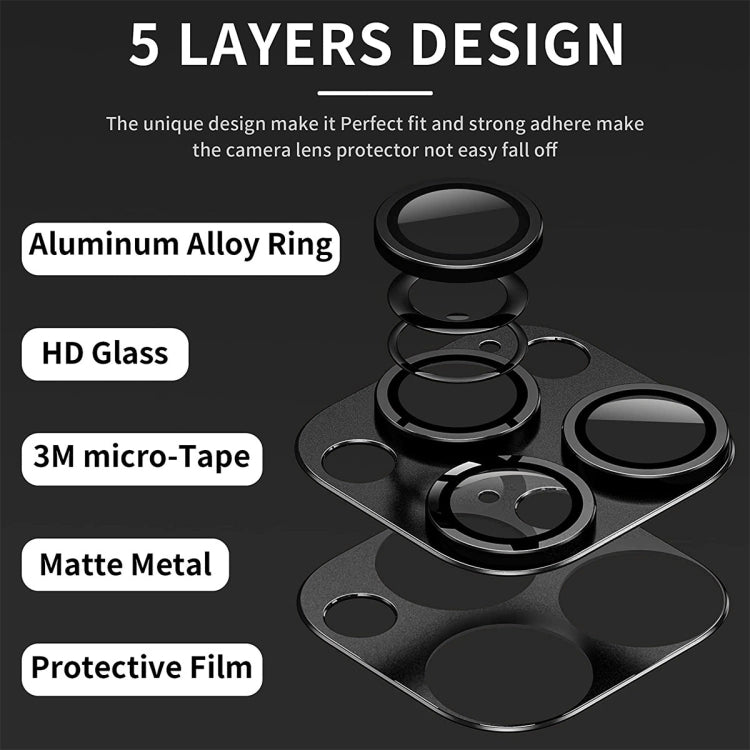 Frendorf | Für iPhone 16 Pro / 16 Pro Max ENKAY Anti-Reflex Kameraobjektiv Aluminiumlegierung Gehärtetes Glas Folie (Grau)