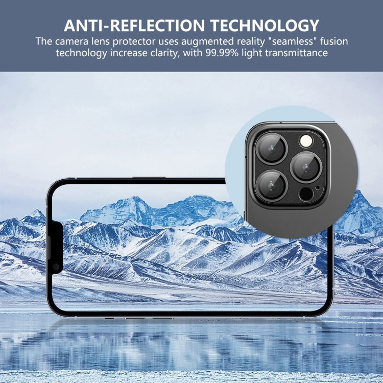Frendorf | Für iPhone 16 Pro / 16 Pro Max ENKAY Anti-Reflex Kameraobjektiv Aluminiumlegierung Gehärtetes Glas Folie (Grau)