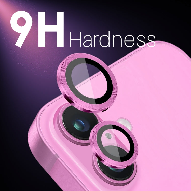 Frendorf | Für iPhone 16 / 16 Plus NORTHJO 2 Sets 4pcs Kameralinsen-Schutzabdeckung Metallringfolie (Rose)