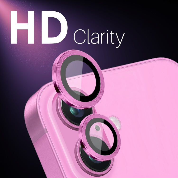 Frendorf | Für iPhone 16 / 16 Plus NORTHJO 2 Sets 4pcs Kameralinsen-Schutzabdeckung Metallringfolie (Rose)