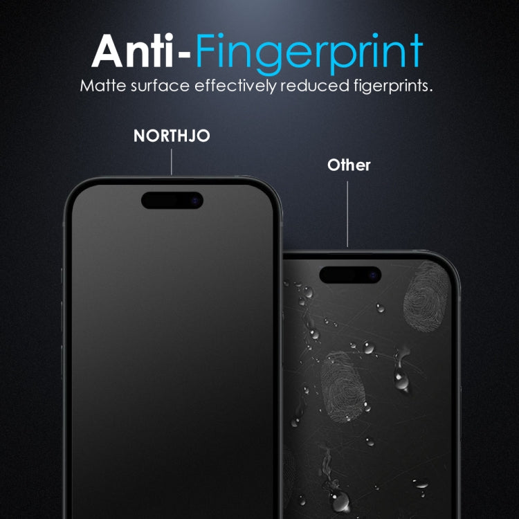 Frendorf | Für iPhone 16 Pro Max NORTHJO Matte Siebdruck Anti-Fingerabdruck Gehärtetes Glas Folie
