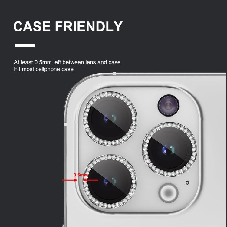 Frendorf | Für iPhone 16 Pro / 16 Pro Max ENKAY AR Anti-Reflexion Individueller Diamantring Kamera-Linsen-Glas Volles Folie (Pink)