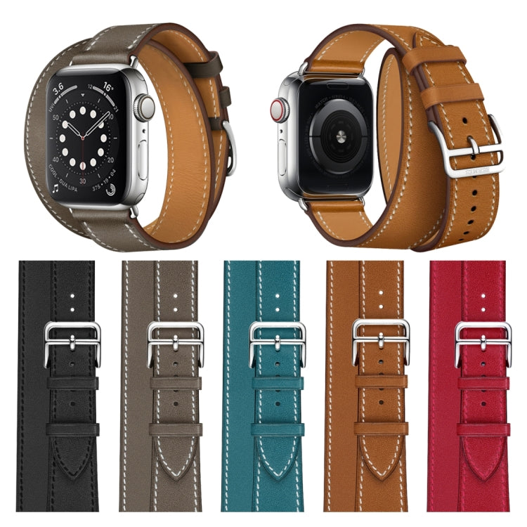 Frendorf | Für Apple Watch 3 / 2 / 1 Generation 42mm Universelles Leder Doppel-Loop Armband (rot)
