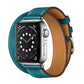 Frendorf | Für Apple Watch 3 / 2 / 1 Generation 38mm Universelles Leder Doppel-loop Uhrenarmband (blau)