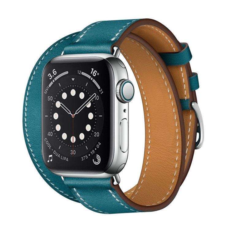 Frendorf | Für Apple Watch 3 / 2 / 1 Generation 38mm Universelles Leder Doppel-loop Uhrenarmband (blau)