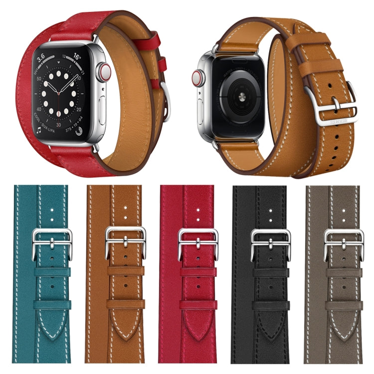 Frendorf | Für Apple Watch 3 / 2 / 1 Generation 38mm Universelles Leder Doppel-loop Uhrenarmband (blau)