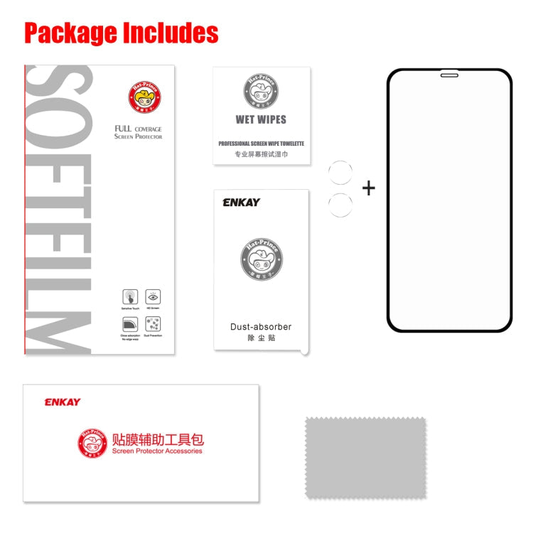 Frendorf | Für iPhone 11 Hat-Prince 2 in 1 Vollkleber 0.26mm 9H 2.5D Gehärtetes Glas Vollständiger Schutz + 0.2mm 9H 2.15D Abgerundete Kante Rückkamera-Objektiv Gehärtetes Glas Film