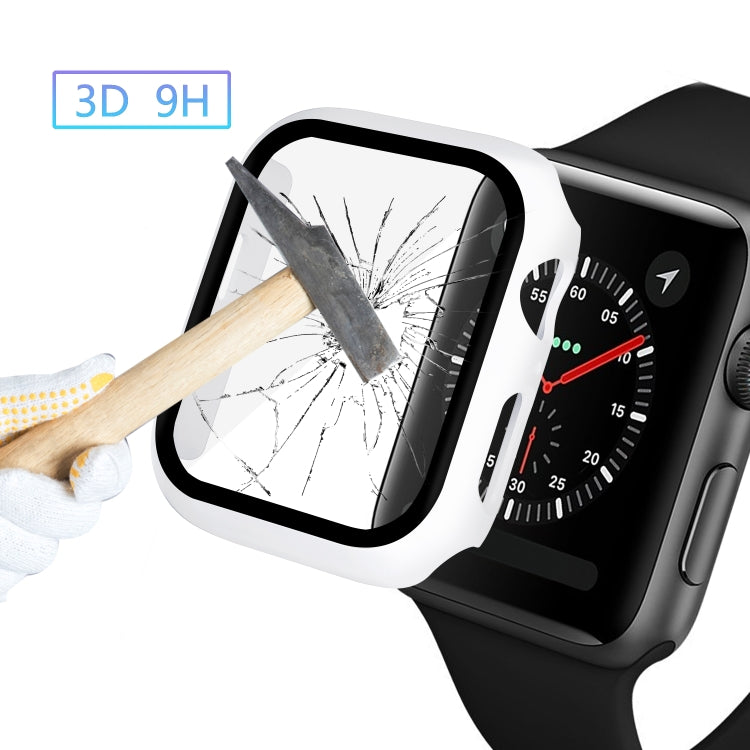 Frendorf | ENKAY Hat-prince Vollschutz PC-Hülle + Gehärteter Glas Schutz für Apple Watch Series 5 / 4 44mm (Weiß)