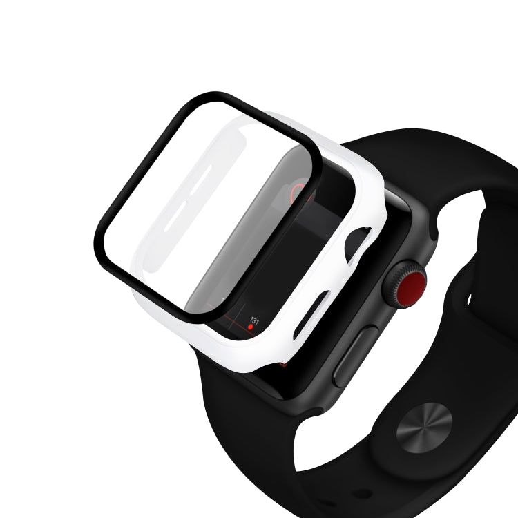Frendorf | ENKAY Hat-prince Vollschutz PC-Hülle + Gehärteter Glas Schutz für Apple Watch Series 5 / 4 44mm (Weiß)