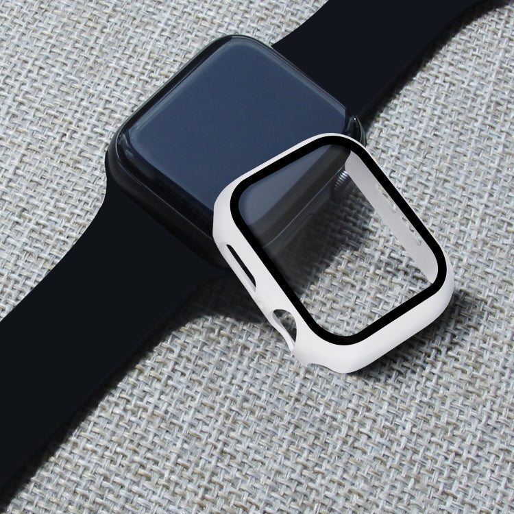Frendorf | ENKAY Hat-prince Vollschutz PC-Hülle + Gehärteter Glas Schutz für Apple Watch Series 5 / 4 44mm (Weiß)