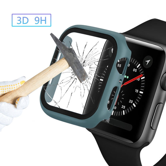 Frendorf | ENKAY Hat-prince Vollschutz PC-Hülle + Gehärteter Glas Schutz für Apple Watch Series 5 / 4 40mm (Grün)