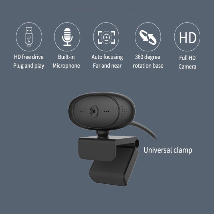 Frendorf | Full HD 1080P Webcam mit integriertem Mikrofon Smarte Webcam USB Streaming Live Kamera mit Geräuschunterdrückung