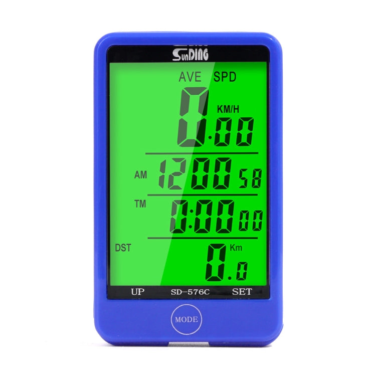 Frendorf | SUNDING SD-576C Fahrrad LCD Hintergrundbeleuchtung Stoppuhr Fahrrad Geschwindigkeitsmesser Fahrrad Kilometerzähler Stoppuhr (Gelb)