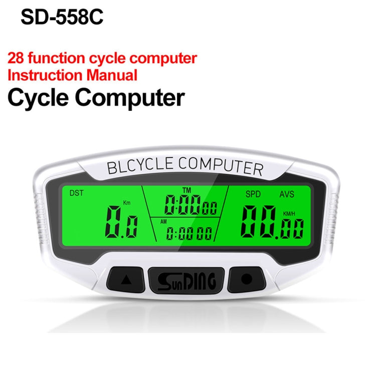 Frendorf | SUNDING SD-558C Fahrrad Computer Drahtlos Digital LCD Hintergrundbeleuchtung Straße Geschwindigkeitsmesser Stoppuhr Geschwindigkeitsmesser