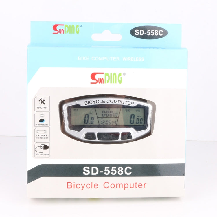 Frendorf | SUNDING SD-558C Fahrrad Computer Drahtlos Digital LCD Hintergrundbeleuchtung Straße Geschwindigkeitsmesser Stoppuhr Geschwindigkeitsmesser